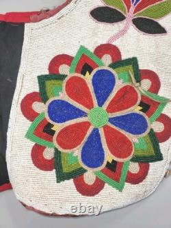 Antique NATIVE AMERICAN CREE BEADED VEST 1910-1920 Very Nice ConditionFlowers