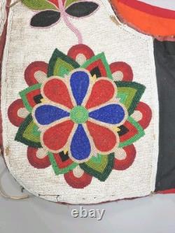Antique NATIVE AMERICAN CREE BEADED VEST 1910-1920 Very Nice ConditionFlowers