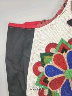 Antique NATIVE AMERICAN CREE BEADED VEST 1910-1920 Very Nice ConditionFlowers
