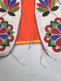 Antique NATIVE AMERICAN CREE BEADED VEST 1910-1920 Very Nice ConditionFlowers