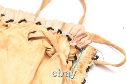 Antique Native American Apache Indian Beaded Leather Hide Pouch Medicine Bag