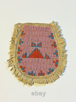 Antique Native American Beaded Bag Pouch 1880's to Early 1900's