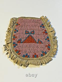 Antique Native American Beaded Bag Pouch 1880's to Early 1900's