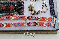 Antique Native American Beaded Bead Strands Belt Pieces & Necklace Display Lot