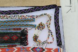 Antique Native American Beaded Bead Strands Belt Pieces & Necklace Display Lot