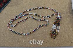 Antique Native American Beaded Bead Strands Belt Pieces & Necklace Display Lot