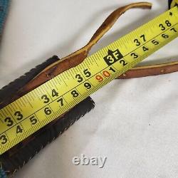 Antique Native American Beaded Belt 35 Hand Sewn leather horse teepee design