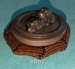 Antique Native American Beaded Coin Purse Bostonia 1903 Silver Plate