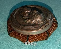 Antique Native American Beaded Coin Purse Bostonia 1903 Silver Plate