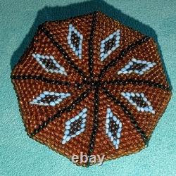 Antique Native American Beaded Coin Purse Bostonia 1903 Silver Plate