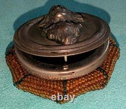 Antique Native American Beaded Coin Purse Bostonia 1903 Silver Plate