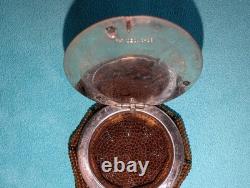 Antique Native American Beaded Coin Purse Bostonia 1903 Silver Plate