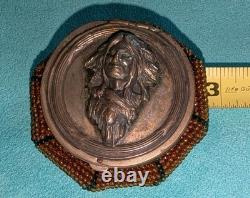 Antique Native American Beaded Coin Purse Bostonia 1903 Silver Plate
