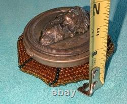 Antique Native American Beaded Coin Purse Bostonia 1903 Silver Plate