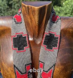 Antique Native American Beaded Collar / Necklace Fine Tiny Glass Bead Work