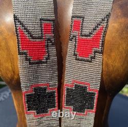 Antique Native American Beaded Collar / Necklace Fine Tiny Glass Bead Work