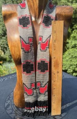 Antique Native American Beaded Collar / Necklace Fine Tiny Glass Bead Work