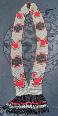Antique Native American Beaded Collar / Necklace Fine Tiny Glass Bead Work