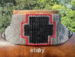 Antique Native American Beaded Collar / Necklace Fine Tiny Glass Bead Work