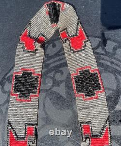 Antique Native American Beaded Collar / Necklace Fine Tiny Glass Bead Work