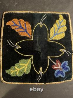 Antique Native American Beaded Flat Great Lakes Chippewa Ojibwe Early 19th C