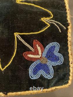 Antique Native American Beaded Flat Great Lakes Chippewa Ojibwe Early 19th C