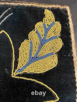 Antique Native American Beaded Flat Great Lakes Chippewa Ojibwe Early 19th C