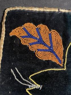 Antique Native American Beaded Flat Great Lakes Chippewa Ojibwe Early 19th C
