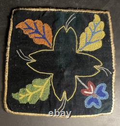 Antique Native American Beaded Flat Great Lakes Chippewa Ojibwe Early 19th C