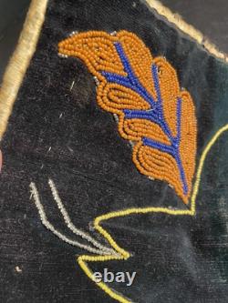 Antique Native American Beaded Flat Great Lakes Chippewa Ojibwe Early 19th C