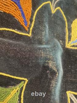 Antique Native American Beaded Flat Great Lakes Chippewa Ojibwe Early 19th C