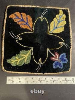 Antique Native American Beaded Flat Great Lakes Chippewa Ojibwe Early 19th C