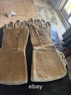 Antique Native American Beaded Gauntlet Gloves Hand Made
