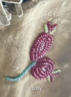 Antique Native American Beaded Gauntlet Gloves Hand Made
