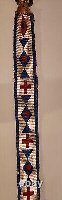 Antique Native American Beaded Hatband/ Belt. Exquisite