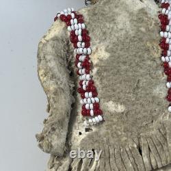 Antique Native American Beaded Hide Doll Buckskin Sioux