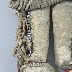Antique Native American Beaded Hide Doll Buckskin Sioux