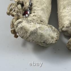 Antique Native American Beaded Hide Doll Buckskin Sioux