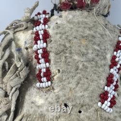 Antique Native American Beaded Hide Doll Buckskin Sioux