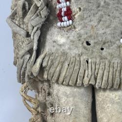 Antique Native American Beaded Hide Doll Buckskin Sioux
