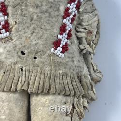 Antique Native American Beaded Hide Doll Buckskin Sioux