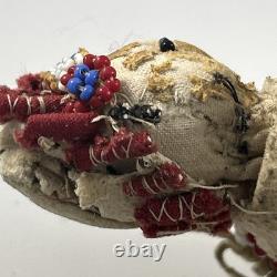 Antique Native American Beaded Hide Doll Buckskin Sioux