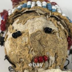 Antique Native American Beaded Hide Doll Buckskin Sioux