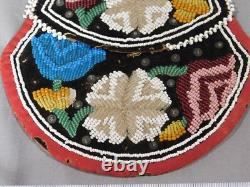 Antique Native American Beaded Mohawk purse Iroquois Great Lakes 1860 Canada USA