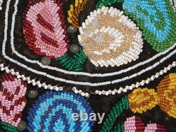 Antique Native American Beaded Mohawk purse Iroquois Great Lakes 1860 Canada USA
