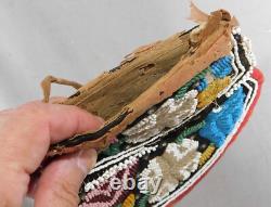 Antique Native American Beaded Mohawk purse Iroquois Great Lakes 1860 Canada USA