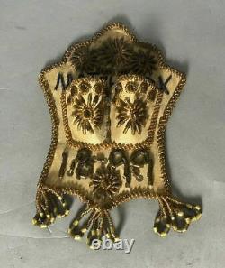 Antique Native American Beaded Wall Hanging Match Holder 1899