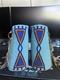 Antique Native American Beaded Wrist Cuffs Plains Style, Hand-Beaded