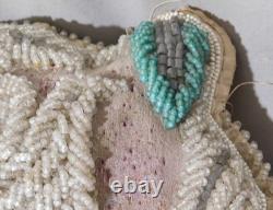 Antique Native American Beaded pin cushion Iroquois Great Lakes 1880 Canada USA