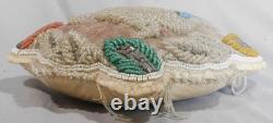 Antique Native American Beaded pin cushion Iroquois Great Lakes 1880 Canada USA
